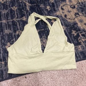 Green shein crisscross tank top